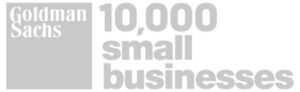 Goldman Sachs 10,000 Small Businesses program logo, representing support for small business growth and development.