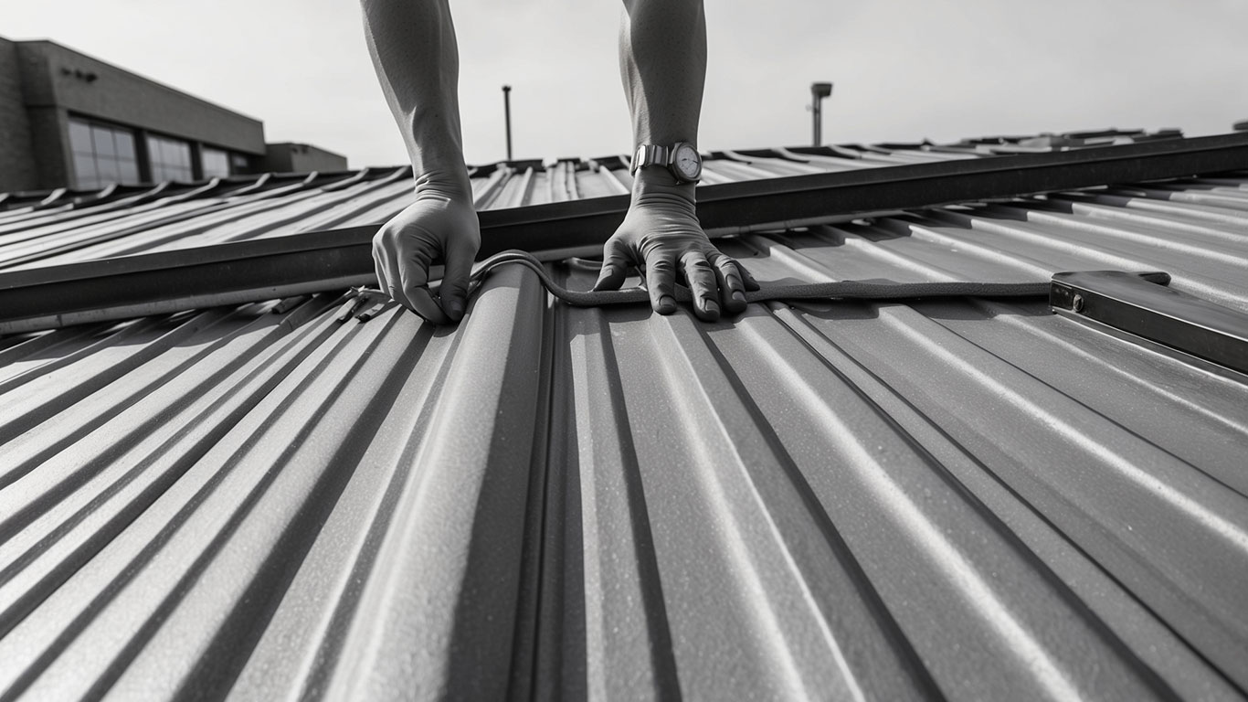 Fortified commercial roof repair services by Augustino Brothers Inc. in New Orleans, using high-strength materials for weather resistance.