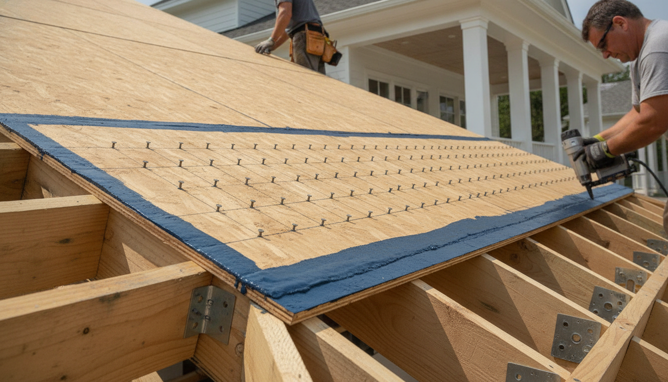 Hurricane-resistant FORTIFIED roof construction detail